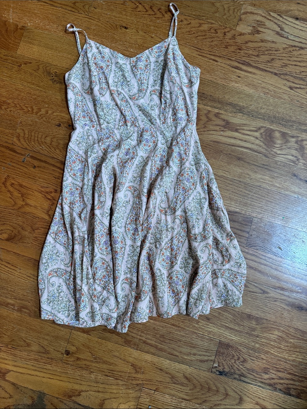 Old Navy Cream Paisley Spaghetti Strap Mini Dress